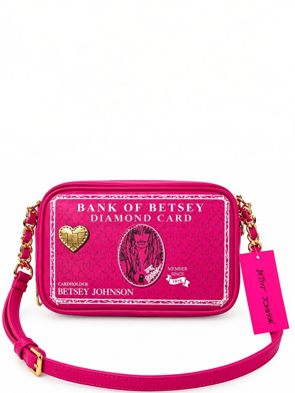 COMING SOON
Betsey Johnson Bank of Betsey Diamond Card Crossbody Bag